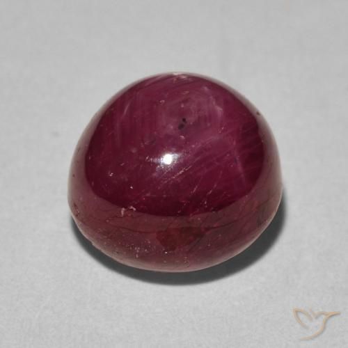 rubí estrella Carmesí intenso natural de 6.19 ct, Ovalada, Opaco