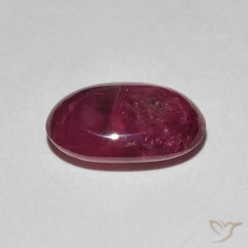 rubí estrella Rojo oscuro natural de 3.19 ct, Ovalada, Opaco