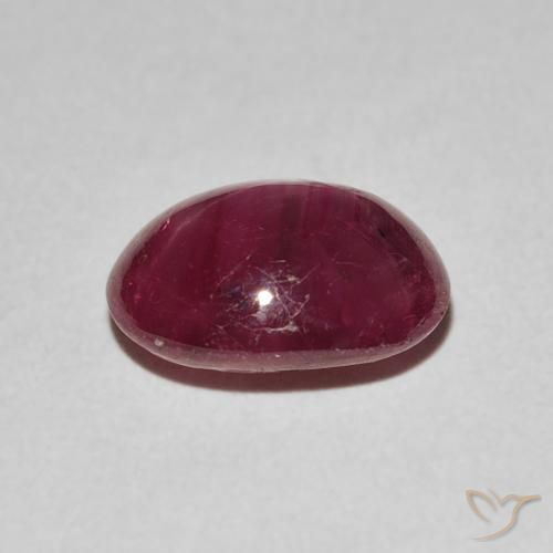 rubí estrella Rojo oscuro natural de 3.60 ct, Ovalada, Opaco