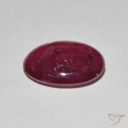 rubí estrella Rojo medio natural de 3.16 ct, Ovalada, Opaco