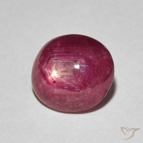 rubí estrella Rojo medio natural de 3.31 ct, Ovalada, Opaco