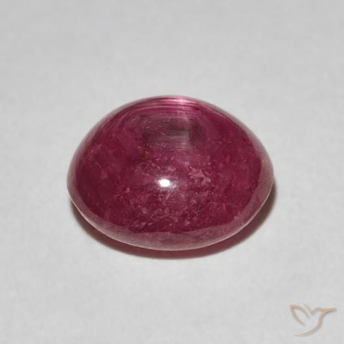 rubí estrella Rojo medio natural de 3.31 ct, Ovalada, Opaco