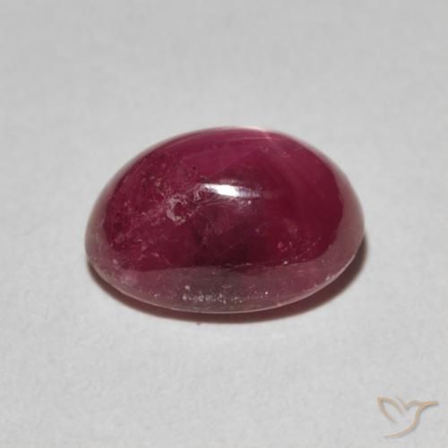 rubí estrella Carmesí intenso natural de 3.68 ct, Ovalada, Opaco
