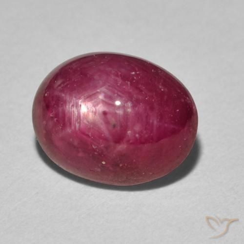 rubí estrella Rojo medio natural de 5.10 ct, Ovalada, Opaco