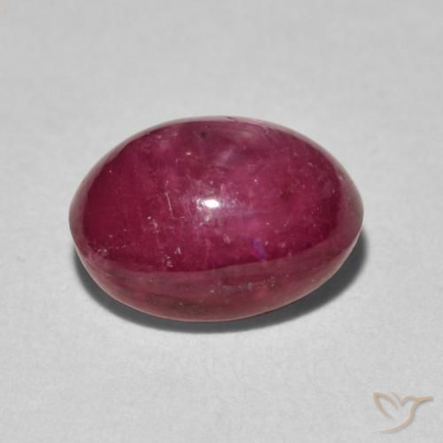 rubí estrella Rojo medio natural de 5.10 ct, Ovalada, Opaco
