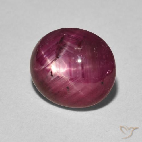 rubí estrella Rojo vino natural de 4.12 ct, Ovalada, Opaco