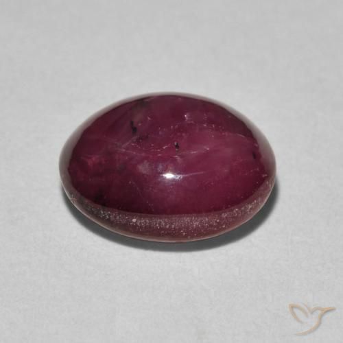rubí estrella Rojo vino natural de 4.12 ct, Ovalada, Opaco