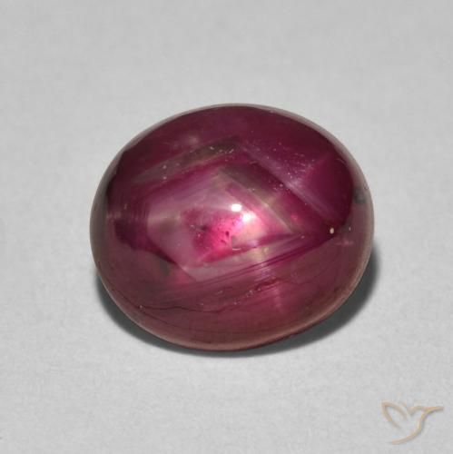 4.41ct Natural Rojo medio rubí estrella, Ovalada, Opaco