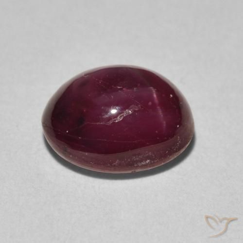 rubí estrella Rojo medio natural de 4.41 ct, Ovalada, Opaco