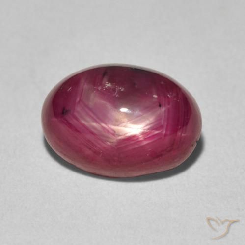 3.77ct Natural Rojo oscuro rubí estrella, Ovalada, Opaco