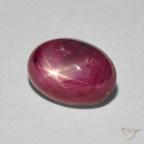 rubí estrella Rojo oscuro natural de 3.77 ct, Ovalada, Opaco