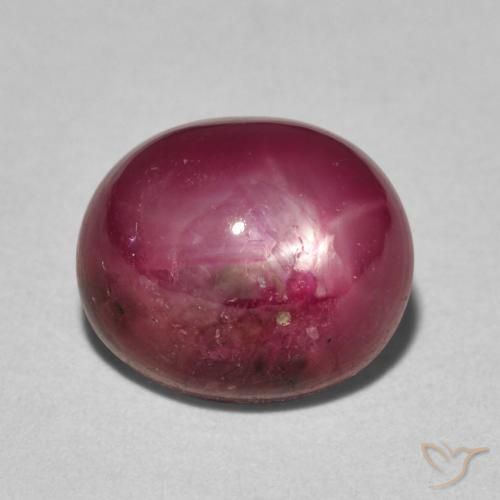 rubí estrella Rojo medio natural de 5.15 ct, Ovalada, Opaco