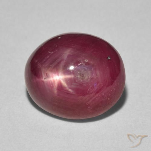 rubí estrella Rojo medio natural de 5.39 ct, Ovalada, Opaco