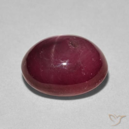 rubí estrella Rojo medio natural de 5.39 ct, Ovalada, Opaco