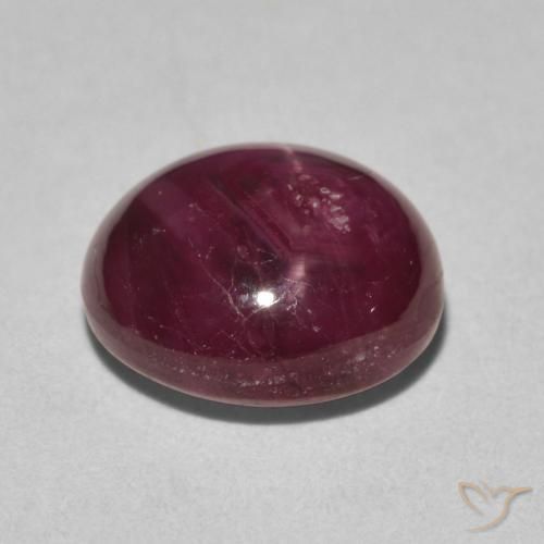 rubí estrella Rojo medio natural de 5.18 ct, Ovalada, Opaco