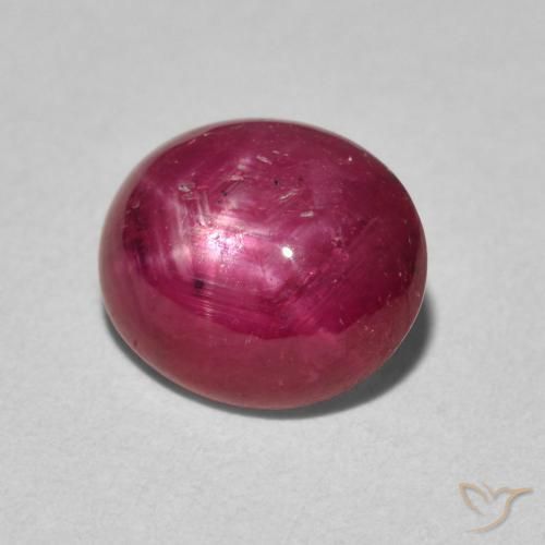 rubí estrella Carmesí intenso natural de 3.59 ct, Ovalada, Opaco
