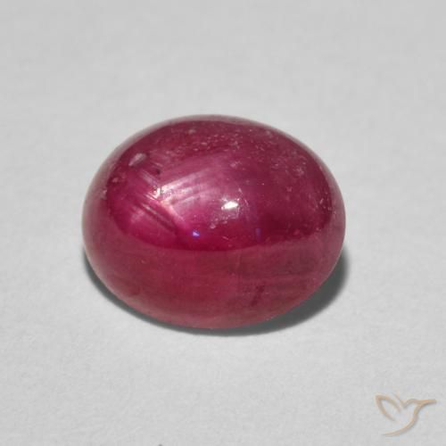 rubí estrella Rojo rosado natural de 3.24 ct, Ovalada, Opaco