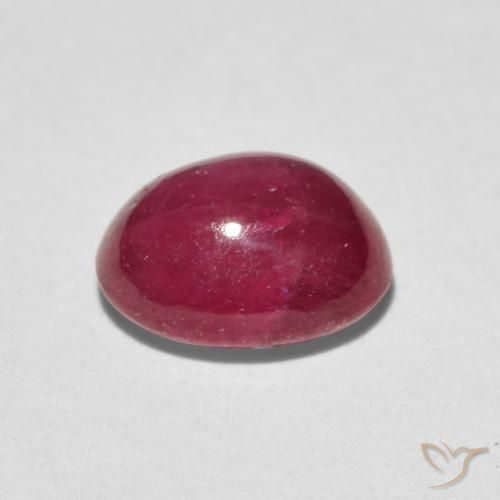rubí estrella Rojo rosado natural de 3.24 ct, Ovalada, Opaco