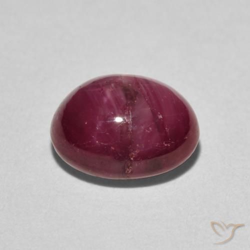 rubí estrella Rojo rosado natural de 3.83 ct, Ovalada, Opaco