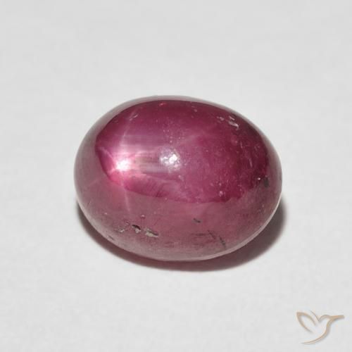 rubí estrella Rojo medio natural de 4.20 ct, Ovalada, Opaco