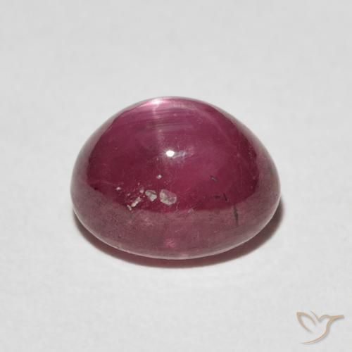 rubí estrella Rojo medio natural de 4.20 ct, Ovalada, Opaco