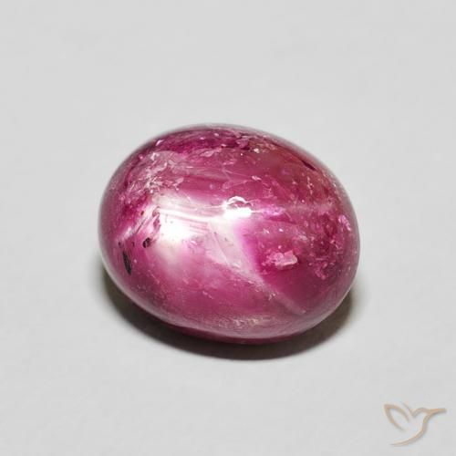 rubí estrella Rojo rosado natural de 5.18 ct, Ovalada, Opaco