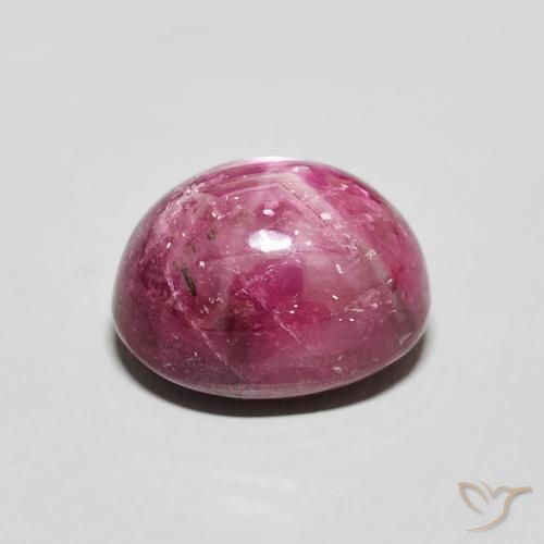rubí estrella Rojo rosado natural de 5.18 ct, Ovalada, Opaco