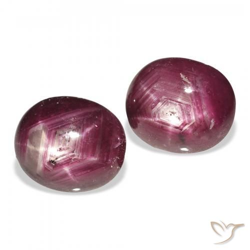 Gemas de rubí estrella Rosado magenta natural de 7.40 ct, Ovalada, Opaco