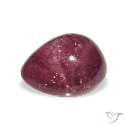 rubí estrella Púrpura medio natural de 6.52 ct, En forma de pera, Opaco