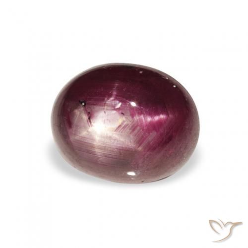 rubí estrella Púrpura medio natural de 3.21 ct, Ovalada, Opaco