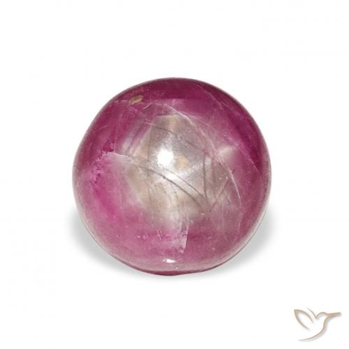 6.08ct Natural Magenta rubí estrella, Redondo, Opaco