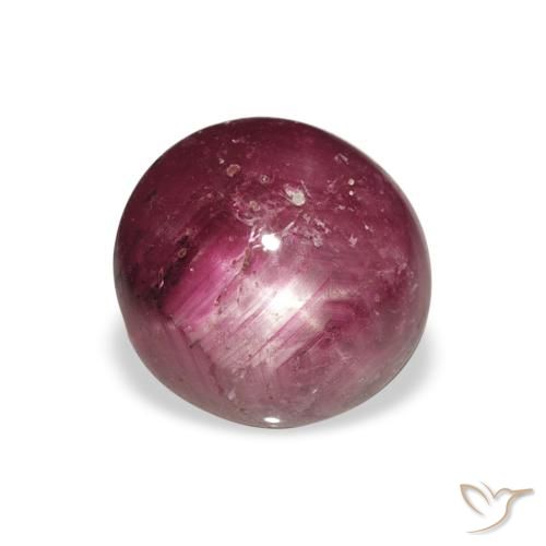 4.27ct Natural Medium Dark-Purple rubí estrella, Redondo, Opaco