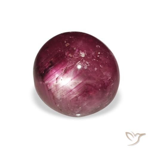 rubí estrella Medium Dark-Purple natural de 4.27 ct, Redondo, Opaco