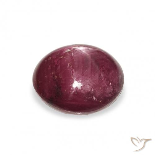 rubí estrella Medium Dark-Purple natural de 4.27 ct, Redondo, Opaco
