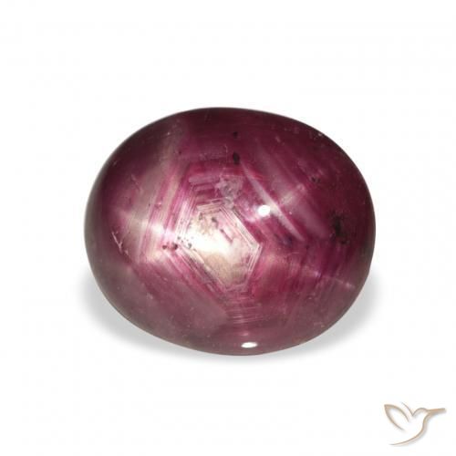 rubí estrella Medium Dark-Purple natural de 5.69 ct, Ovalada, Opaco