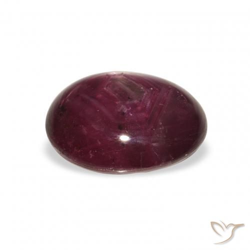rubí estrella Medium Dark-Purple natural de 5.69 ct, Ovalada, Opaco