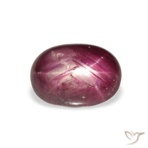 4.27ct Natural Medium Dark Reddish-Purple rubí estrella, Ovalada, Opaco