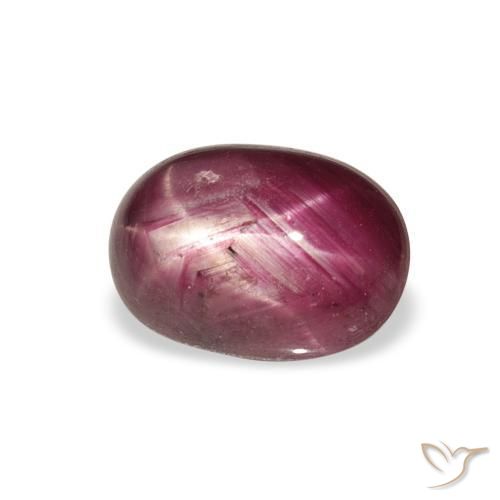 rubí estrella Medium Dark Reddish-Purple natural de 4.27 ct, Ovalada, Opaco