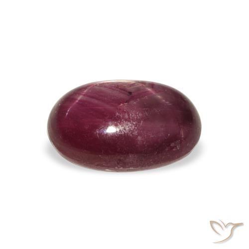 rubí estrella Medium Dark Reddish-Purple natural de 4.27 ct, Ovalada, Opaco
