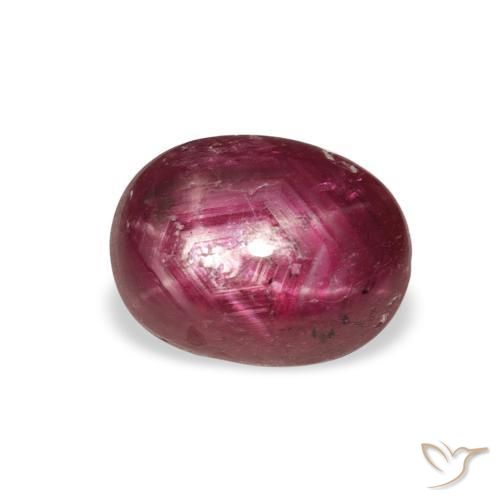 rubí estrella Medium Dark Reddish-Purple natural de 4.26 ct, Ovalada, Opaco
