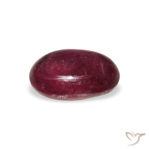 rubí estrella Medium Dark Reddish-Purple natural de 4.26 ct, Ovalada, Opaco