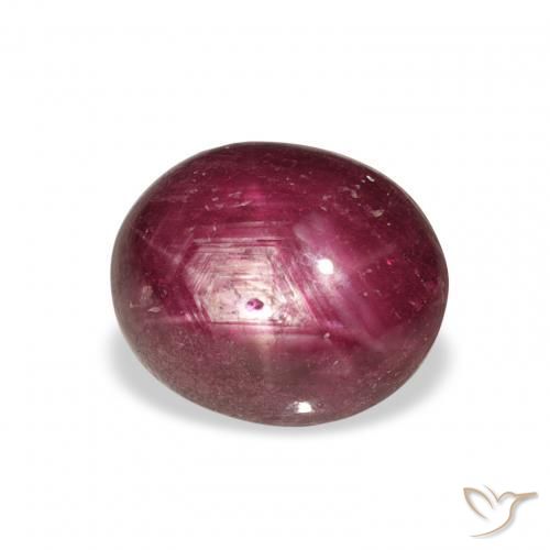 6.70ct Natural Medium Dark Reddish-Purple rubí estrella, Ovalada, Opaco