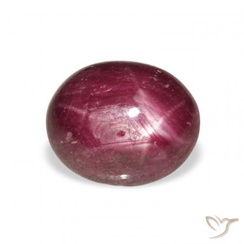 rubí estrella Medium Dark Reddish-Purple natural de 6.70 ct, Ovalada, Opaco