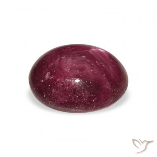 rubí estrella Medium Dark Reddish-Purple natural de 6.70 ct, Ovalada, Opaco
