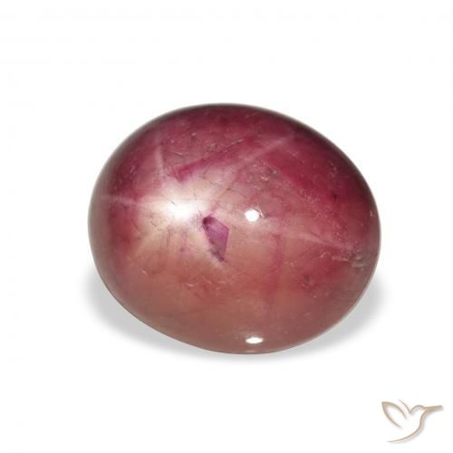 rubí estrella Medium Light-Purple natural de 8.14 ct, Ovalada, Opaco