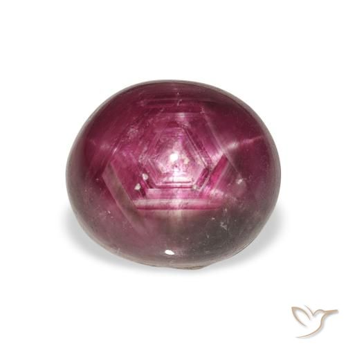 6.39ct Natural Púrpura rosado rubí estrella, Ovalada, Opaco