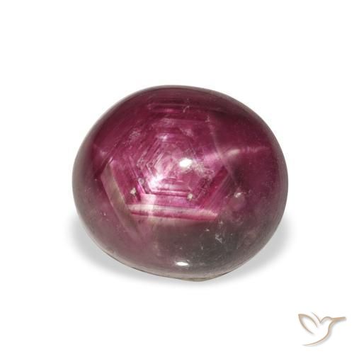 rubí estrella Púrpura rosado natural de 6.39 ct, Ovalada, Opaco