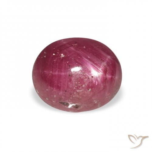 rubí estrella Púrpura baya rosado natural de 3.43 ct, Ovalada, Opaco
