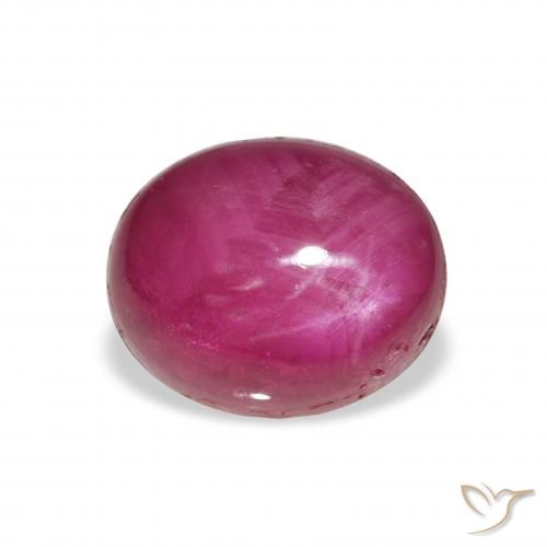 rubí estrella Púrpura baya rosado natural de 6.42 ct, Ovalada, Opaco