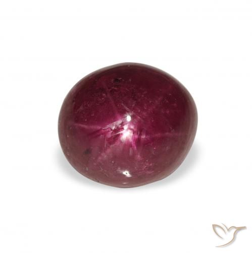4.02ct Natural Púrpura rojizo rubí estrella, Ovalada, Opaco